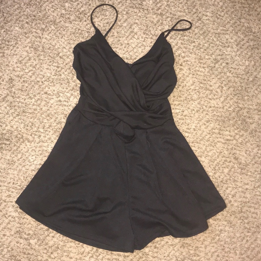 Plain black romper